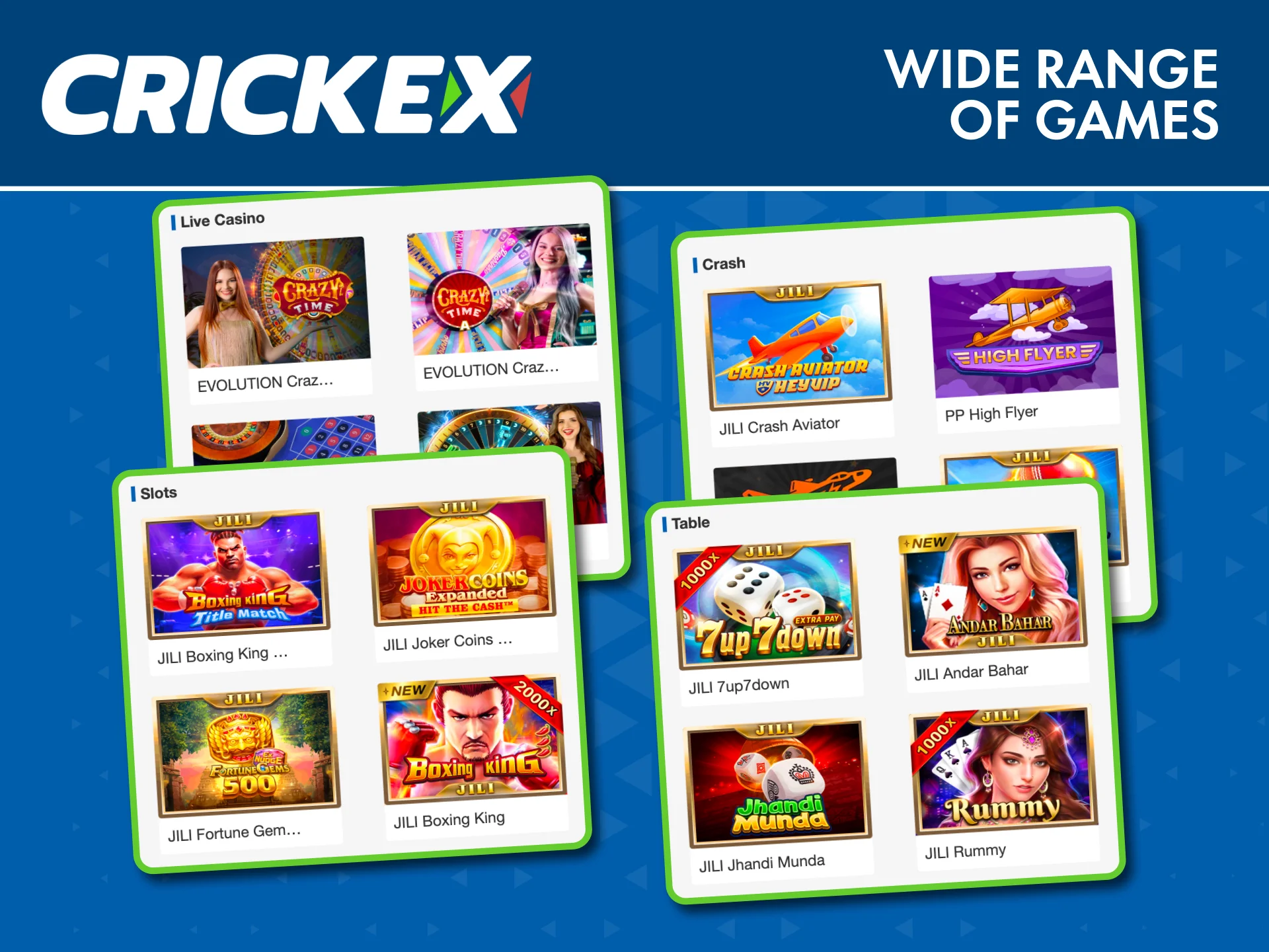 Explore thousands of exciting games on Crickex today.