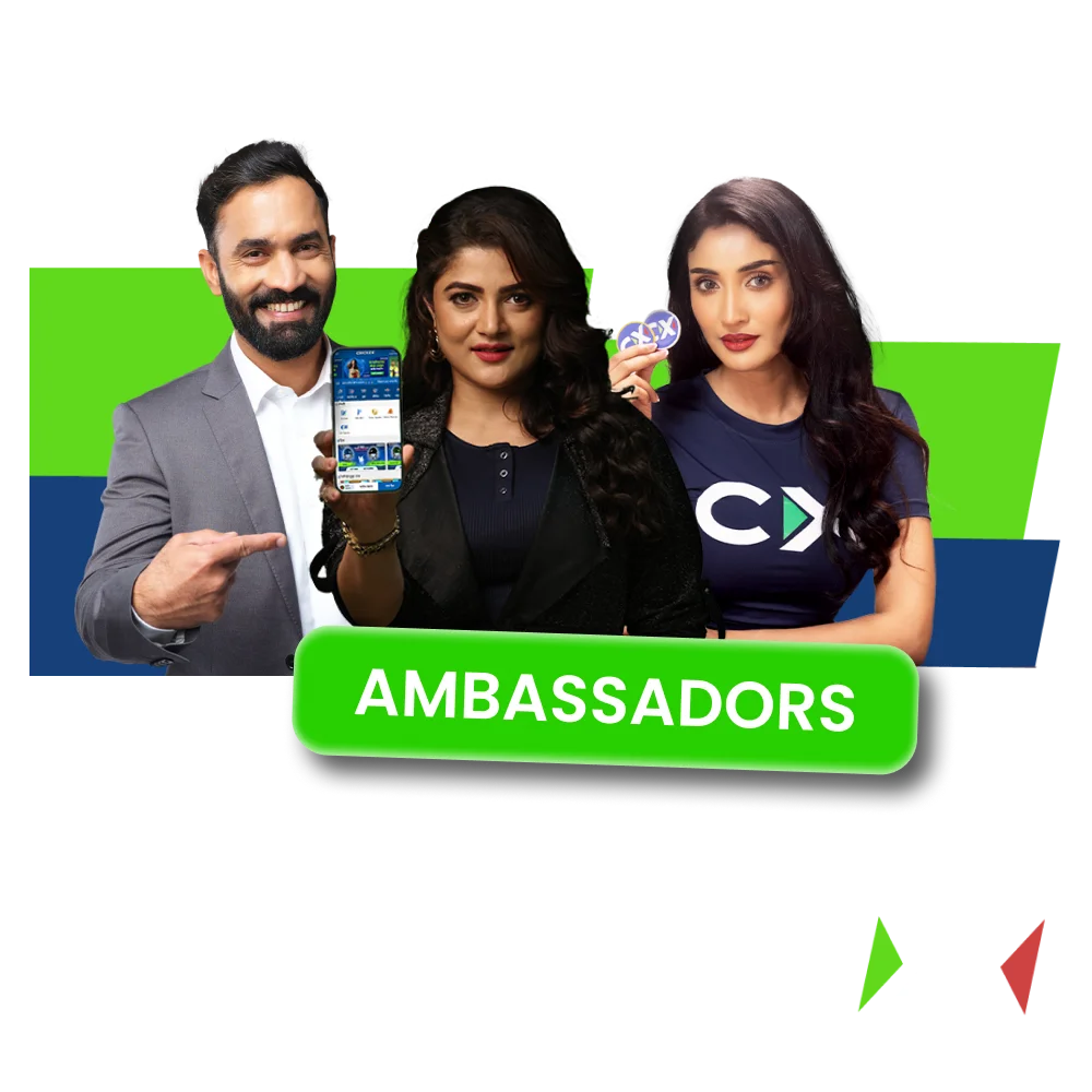Meet Crickex ambassadors and learn about partnerships and promotions.