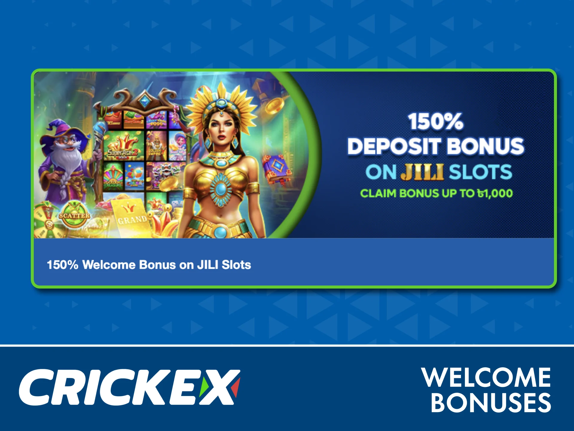 Join Crickex now and claim your JILI slots welcome bonus.