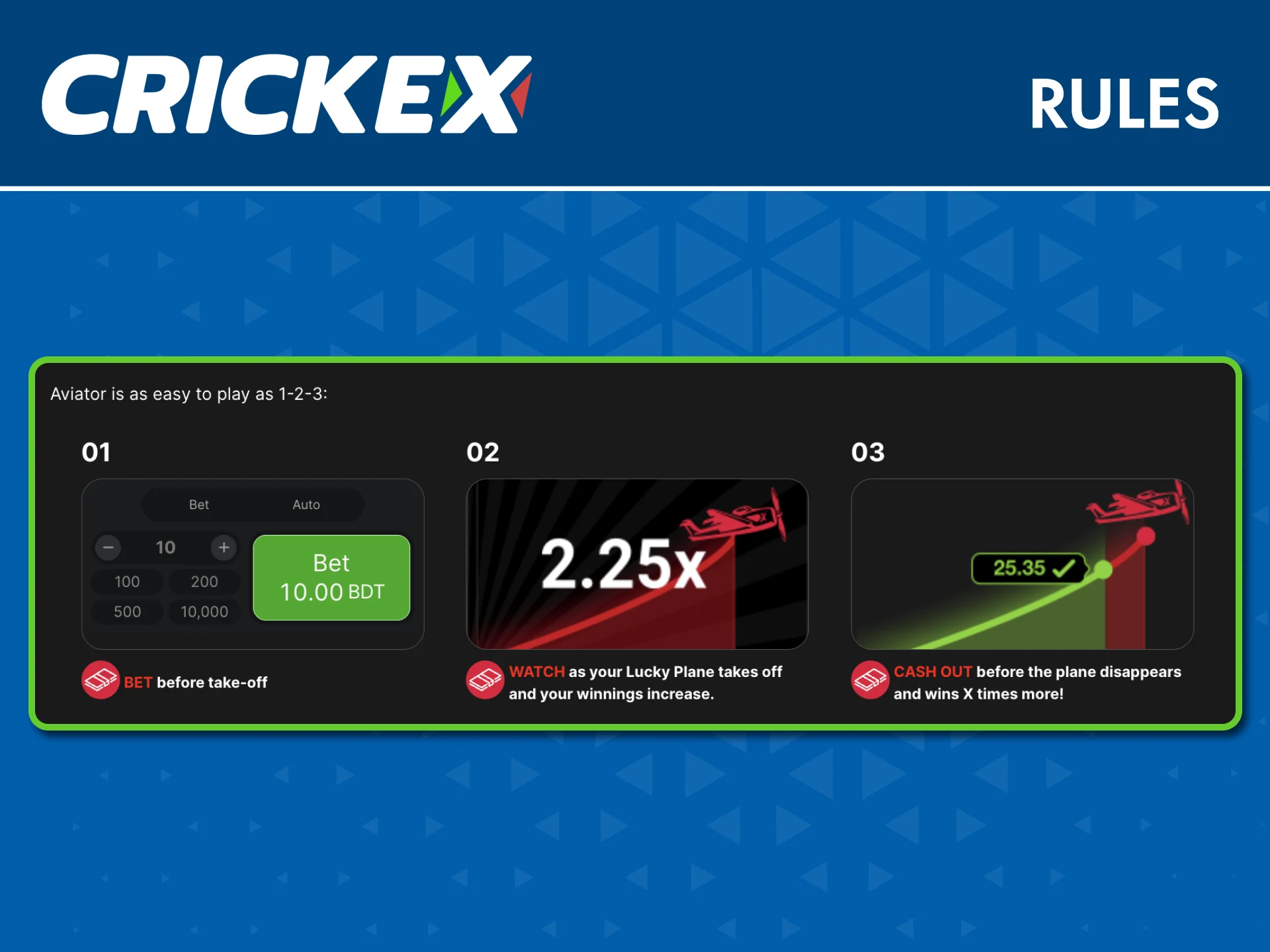 Place a bet in Aviator on Crickex, watch the plane take off, and cash out before it crashes.