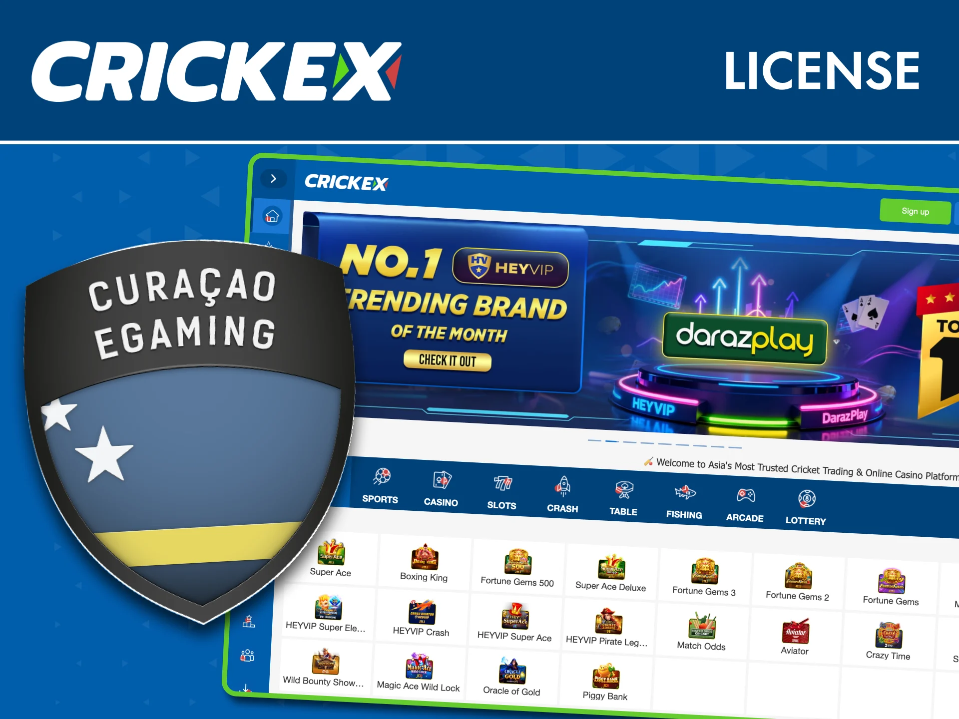 Play safely on Crickex, licensed by Curacao Gaming Commission.